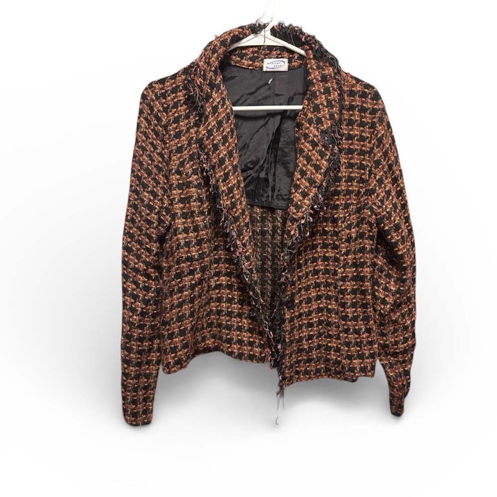 Weather vane Tweed Blazer in Black and Orange